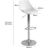 Casa Selección Bijele barske stolice u setu podesive visine 2 kom od umjetne kože (visine sjedala 56,5 cm) – | shoptok.hr