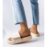 Gemre Beige Velcro Sandals Aleron | Shoptok.si
