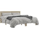  Okvir za krevet boja hrasta 150x200cm konstruirano drvo i metal | shoptok.hr