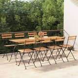vidaXL Sklopive bistro stolice 8 kom od masivne tikovine i čelika Cijene