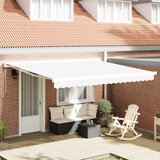 vidaXL avtomatska retraktibilna tenda bela 400x300 cm, nadomestna tenda za okvir 4x3 m bela Cene