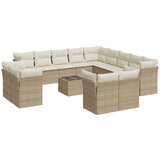  14-dijelni set vrtnih sofa s jastucima poliratan Bež | shoptok.hr