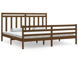 The Living Store Posteljni okvir medeno rjav iz trdnega lesa 200x200 cm - Posteljni Okvir, (21524362) | Shoptok.si
