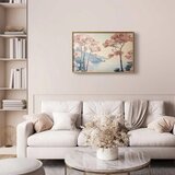  Plakat - Ocean Cliffs and Trees Delicate Motif in Pastel Colors 90x60 Zlatni okvir | shoptok.hr