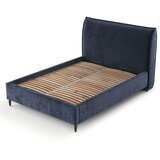 Maison de Rêve Tamno plavi tapecirani bračni krevet s prostorom za odlaganje s podnicom 140x200 cm Shell – | shoptok.hr