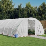 vidaXL Rastlinjak z jeklenim okvirjem bel 40 m² 10x4x2 m Cene