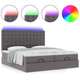 vidaXL otomanski okvir kreveta s madracima sivi 160x200cm umjetna koža | shoptok.hr