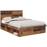  Okvir za krevet s uzglavljem Staro drvo 140 x 190 cm | shoptok.hr