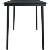vidaXL Vrtni blagovaonski stol crni 140x70x74 cm od čelika i stakla | shoptok.hr