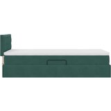  Postelja s shranjevanjem Temno zelena 90 x 200 cm Žamet, (5000099936) | Shoptok.si