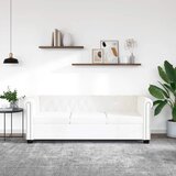  Trosjed Chesterfield od umjetne kože bijeli | shoptok.hr