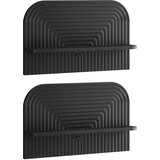  Zidna polica 2 kom. Crna 60 x 13.5 x 37.5 cm Prerađeno drvo Slike