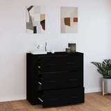  Komoda crna 80 x 33 x 70 cm od konstruiranog drva | shoptok.hr