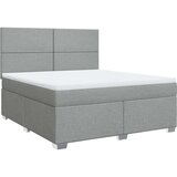 vidaXL Box spring postelja z vzmetnico svetlo siva 180x200 cm blago | Shoptok.si