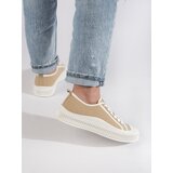 Shelvt Women's dark beige platform sneakers | Shoptok.si