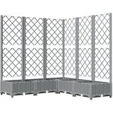  Vrtna sadilica s rešetkom svjetlosiva 120x120x121,5 cm PP | shoptok.hr