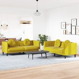 vidaXL 2-dijelni set sofa s jastucima žuti baršunasti Cijene