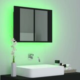 vidaXL LED kopalniška omarica z ogledalom črna 60x12x45 cm | Shoptok.si