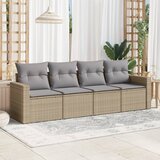 vidaXL 4-dijelni set vrtnih sofa s jastucima bež od poliratana Cijene