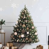  61-dijelni set božićnih kuglica s vrhom 150 LED ružičasto zlato | shoptok.hr