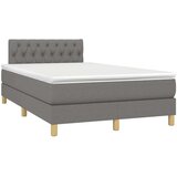  Box spring postelja z vzmetnico temno siva 120x200 cm blago, (20723906) | Shoptok.si