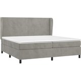  Krevet s oprugama i madracem svjetlosivi 200x200 cm baršunasti | shoptok.hr