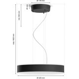 Philips led prigušiva luster na sajli hue enrave LED/33,5W/230V crna + daljinski upravljač | Eponuda.com