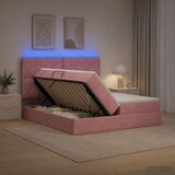  LED krevet za pohranu s madracem Ružičasta 180 x 200 cm Baršun | shoptok.hr