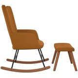  Stolica za ljuljanje s osloncem za noge smeđa baršunasta | shoptok.hr