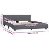  Okvir za krevet od umjetne kože s LED svjetlom sivi 180x200 cm | shoptok.hr