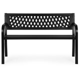 Multi Garden vrtna klupa s perforiranim naslonom 120 × 50 cm, metalna, park stil, crna | shoptok.hr