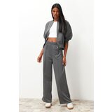 Trendyol anthracite ribbed zipper high neck knitted two piece set cene