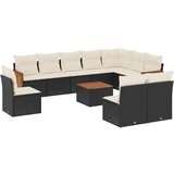  11-dijelni set vrtnih sofa od poliratana s jastucima crni | shoptok.hr