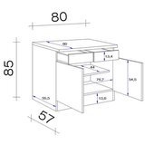Flex-Well omarica levi, svetlo siva, š. 80 cm | Shoptok.si