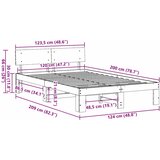  Krevetna konstrukcija Prirodna 120 x 200 cm Čvrsto borovo drvo | shoptok.hr