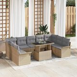  Sjedeća garnitura za vrt 10 kom. Bež Poli ratan 100 x 55 x 73 cm | shoptok.hr