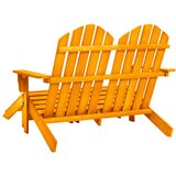  Vrtni dvosjed Adirondack od jelovine s otomanom narančasti | shoptok.hr