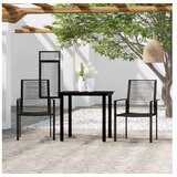  3-dijelni vrtni blagovaonski set crni | shoptok.hr