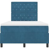  LED Box Spring Krevet Tamno plava 120 x 200 cm Baršun | shoptok.hr