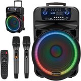  Aktivni zvučnik (s 2 UHF bežična mikrofona, SD, Bluetooth, FM, USB, LED) 60 W | shoptok.hr