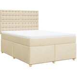  Krevet s oprugama i madracem krem 140x200 cm od tkanine | shoptok.hr