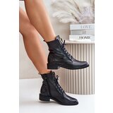 Zazoo 2955 Lacquered Ankle Boots Workers With Golden Detail On The Tongue Black | shoptok.hr