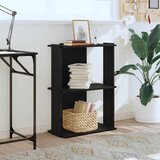 vidaXL Knjižna omara 3-nadstropna črna 60x30x80 cm inž. les | Shoptok.si