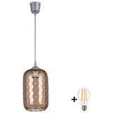 Brilagi LED Luster na sajli R GLASS 1xE27/60W/230V prečnik 14 cm srebrna/dimno-braon | Eponuda.com
