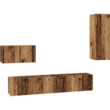 vidaXL Stenski TV kabinet 4 pcs Staro les Srednja Oblikovan les | Shoptok.si