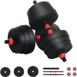  2-u-1 set bučica i olimpijske šipke 20 kg Crna i crvena | shoptok.hr