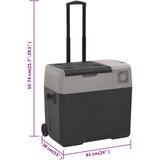  Prijenosni hladnjak s kotačima i ručkom crno-sivi 50 L PP | shoptok.hr
