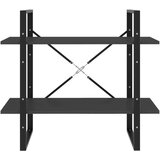 vidaXL Knjižna omara 2-nadstropna siva 80x30x70 cm iverna plošča | Shoptok.si