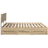  Krevetna konstrukcija s ladicama Sonoma hrast 200 x 200 cm | shoptok.hr