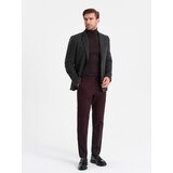 Ombre Men's jacquard jacket in delicate check - black Cene